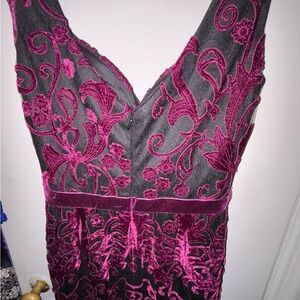 Elegant Black and Purple Embroidered Dress